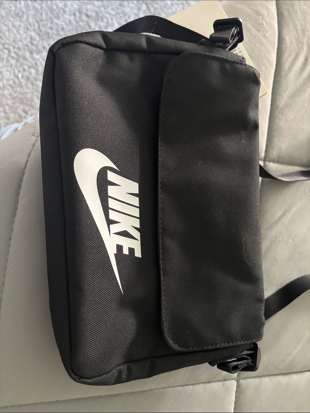 Nike Black Crossbody Belt Bag with White Logo